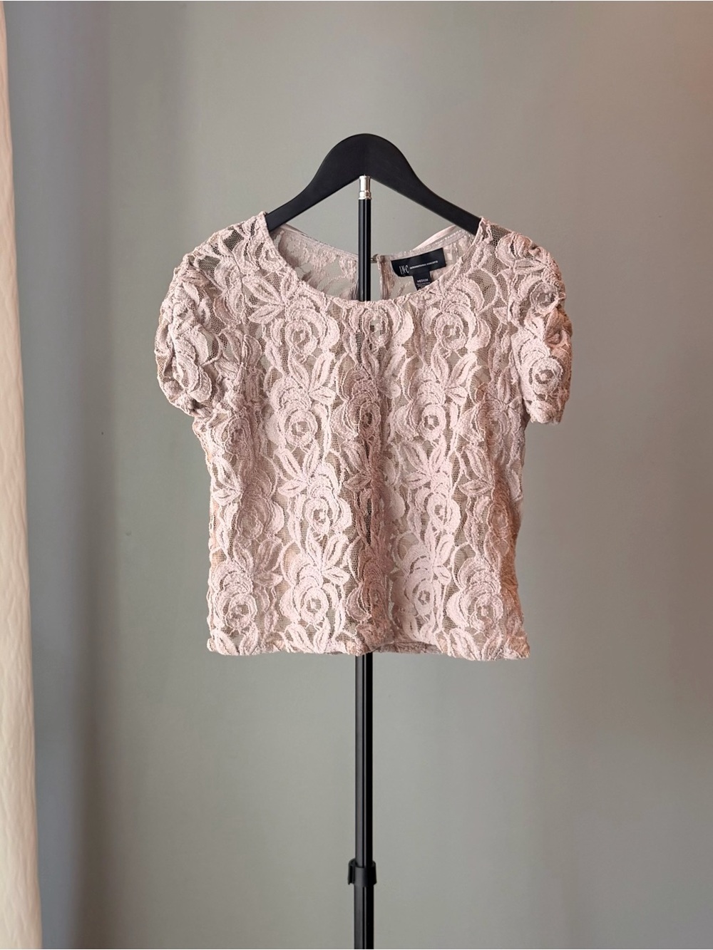 International Concepts Floral Lace Sheer Blouse M Whimsigoth Romantic 90s Y2K